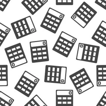 Calculator seamless pattern background icon. Flat vector illustration. Calcul Stock Illustration