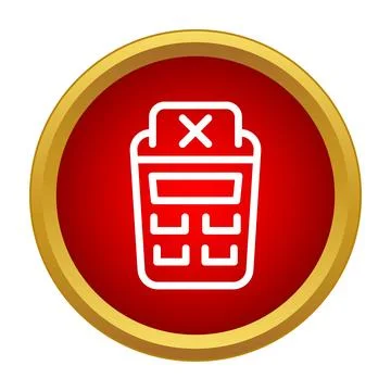 Calculator showing calculation error with red button icon 스톡 일러스트