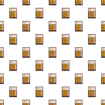 Calculator showing inflation text repeating seamless pattern Illustrazione stock