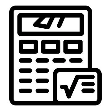Calculator showing square root symbol representing mathematical calculation Stock Illustration