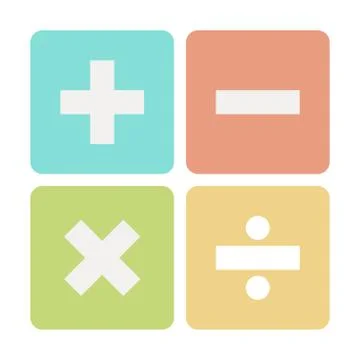 Calculator sign round buttons vector set illustration. Illustrazione stock