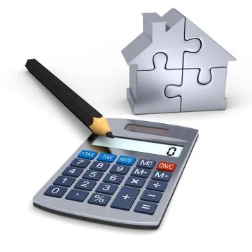 Calculator with silver house symbol イラスト素材