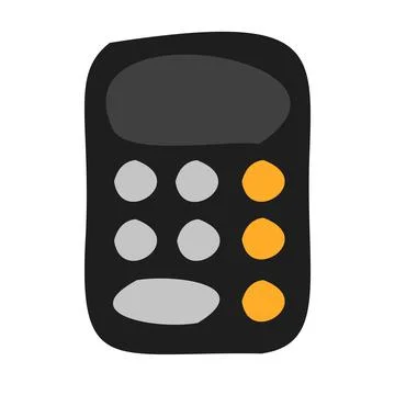 Calculator simple icon on flat cartoon style Stock Illustration