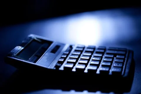 Calculator. small depth sharpness Stock Photos