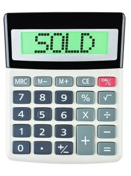 Calculator with SOLD Foto stock