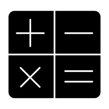 Calculator solid icon. Electronic vector illustration isolated on white Stock Illustration