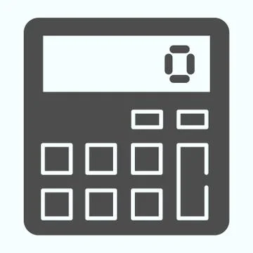 Calculator solid icon. Tool for calculate vector illustration isolated on white Stock Illustration