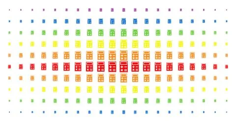 Calculator Spectral Halftone Effect Stock Illustration