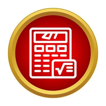 Calculator tool for mathematics and square root calculation icon Stock Illustration