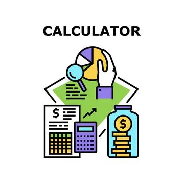 Calculator Tool Vector Concept Color Illustration Illustrazione stock