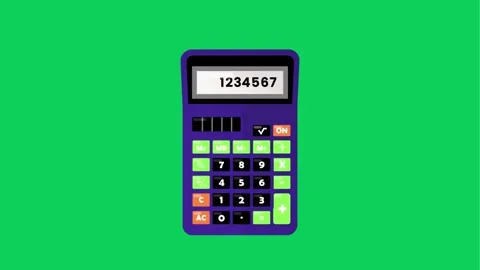 Calculator typing animation on green screen background Stock Footage 299927318