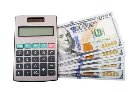 Calculator on US dollars Stock Photos