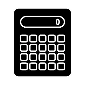 Calculator vector icon. Black and white counting illustration. Solid linear icon 스톡 일러스트