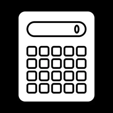 Calculator vector icon. Black and white counting illustration. Solid linear icon Stock Illustration