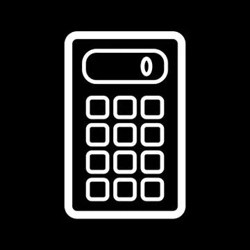 Calculator vector icon. Black and white computer engineering illustration Illustrazione stock