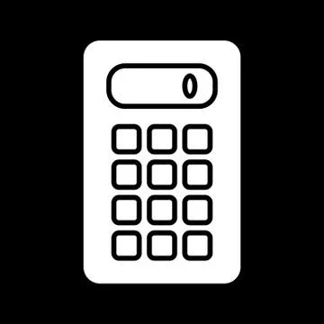 Calculator vector icon. Black and white computer engineering illustration. Solid Illustrazione stock