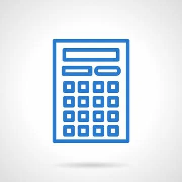 Calculator vector icon blue simple line style Illustrazione stock