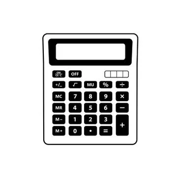 Calculator in a vector on a white background.Calculator logo in vector. Illustrazione stock