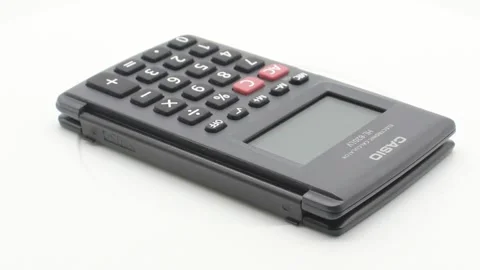 Calculator on white background Stock Footage 141260741