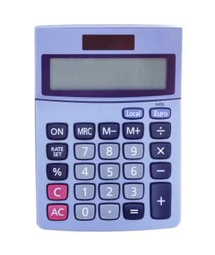 Calculator white background Stock Photos