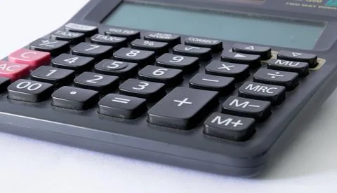 Calculator with white background Stock Photos