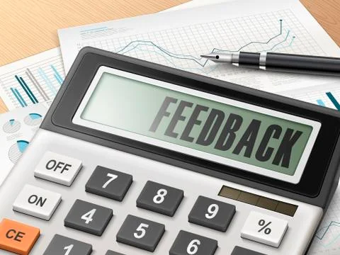 Calculator with the word feedback 스톡 일러스트