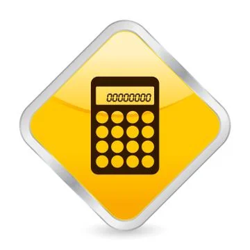 Calculator yellow square icon Stock Illustration