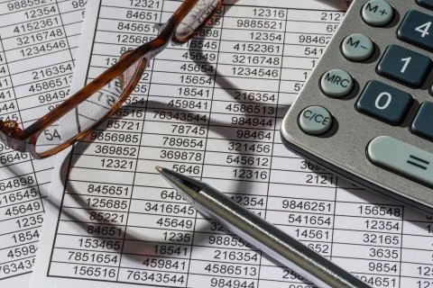 Calculators and statistk Stock Photos