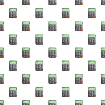 Calculators creating seamless repeating pattern on white background 库存插图