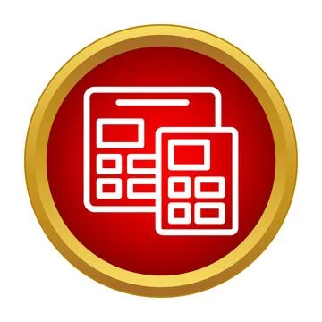 Calculators icon showing computation and digital math Ilustración de archivo