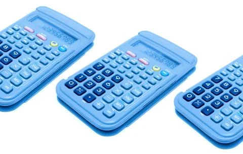 Calculators isolated on white background Stock Photos