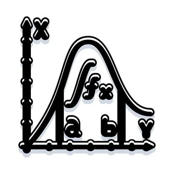 Calculus definite integral area under curve graph Stock Illustration