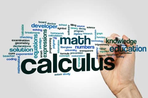 Calculus word cloud concept on grey background Stock Photos