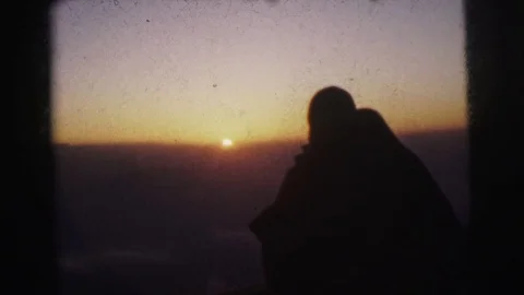 CALCUTTA INDIA-1962: Couple Views Romantic Sunset Stock Footage 123723488