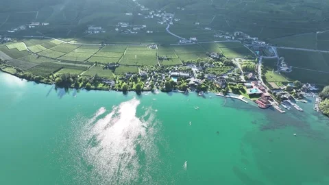 Caldaro's Lake from Above Stock Footage 321137044