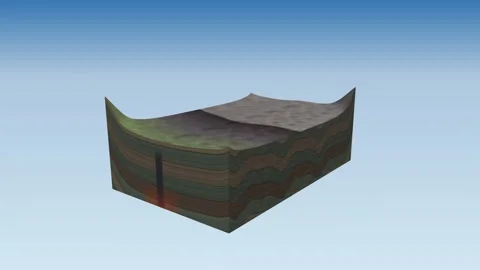Caldera collapse ring fault magma chamber Stock-Footage 342596235