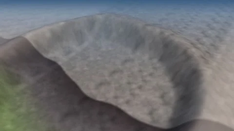 Caldera collapse ring fault subsidence volcano crater Stock Footage 342332777