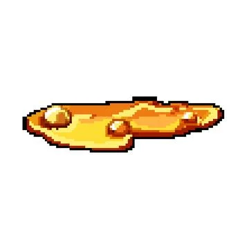 Caldera lava puddle pixel art vector illustration 스톡 일러스트