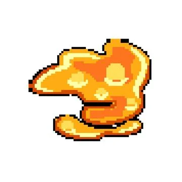 Caldera lava puddle pixel art vector illustration 스톡 일러스트