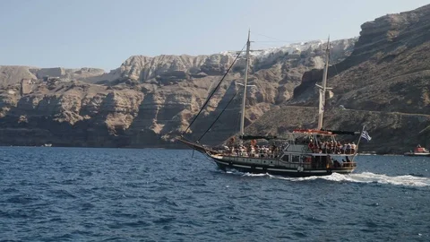 The Caldera in santorini Stock Footage 127827892