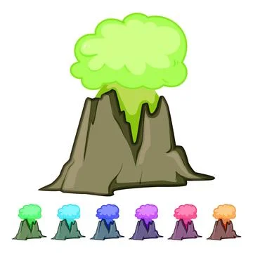 Caldera volcano eruption cartoon vector graphic Stock Illustration