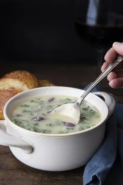 Caldo Verde Soup for Dinner Stock Photos