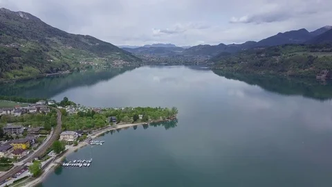 Caldonazzo Lake Video stock 80084554