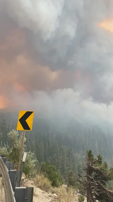 Caldor Fire 2021 at Lovers Leap Stock Footage 159902425