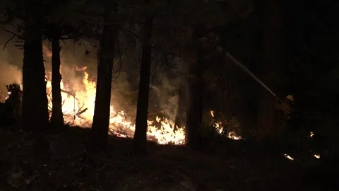 Caldor Fire Firefighter Fighting Blaze Stock Footage 159902567