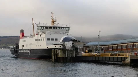 Caledonian MacBrayne ferry, loading at Wemyss Bay, Ayrshire, Scotland Stock Footage 168903710