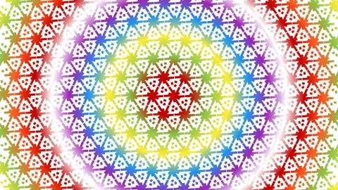 Caleidoscope gradient batik ethnic dayak flowers line art pattern Stock Footage 290077471