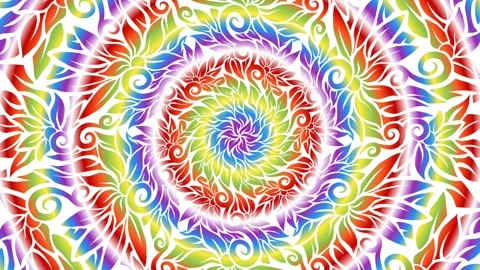 Caleidoscope gradient batik ethnic dayak flowers line art pattern Stock Footage 290078006