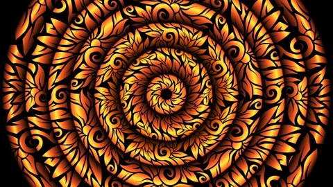 Caleidoscope gradient batik ethnic dayak flowers line art pattern Stock Footage 290078016