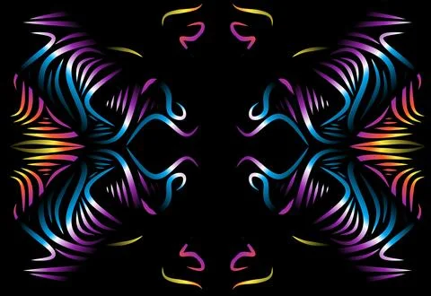 Caleidoscope gradient flower and leaf art pattern of indonesian culture Foto stock